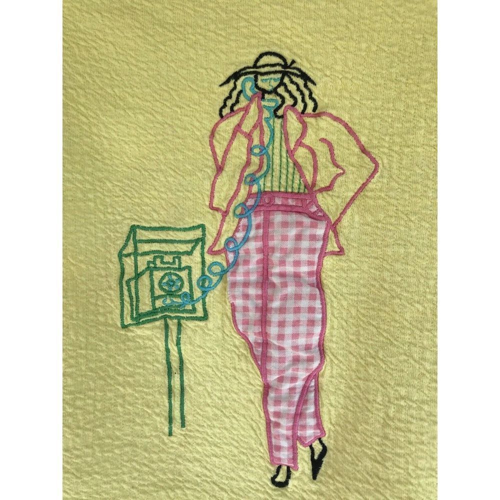 80s Woman Model New Wave Yellow Arts Shirt Vintage ULTRA RARE L? VOLTA HOUSE